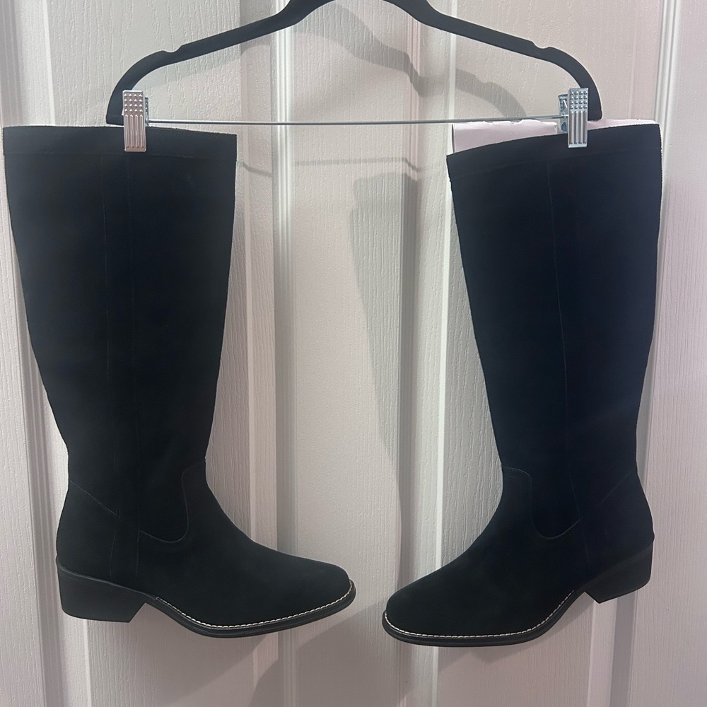 🖤 White Mountain “Altitude” Black Suede Leather Tall Heeled Boots🖤
